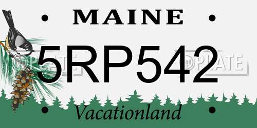 5RP542 Maine License Plate