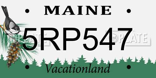 5RP547 Maine License Plate