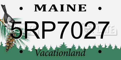 5RP7027 Maine License Plate