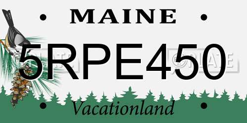 5RPE450 Maine License Plate