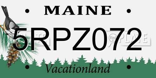 5RPZ072 Maine License Plate