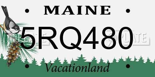 5RQ480 Maine License Plate