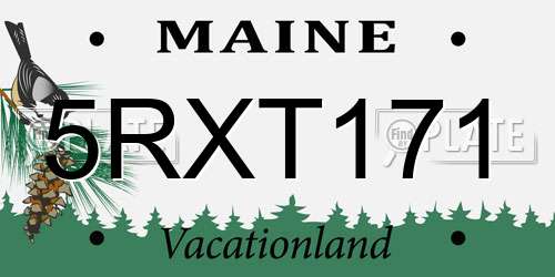 5RXT171 Maine License Plate