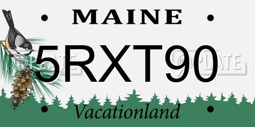 5RXT90 Maine License Plate