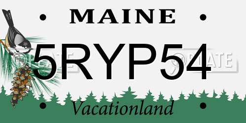 5RYP54 Maine License Plate