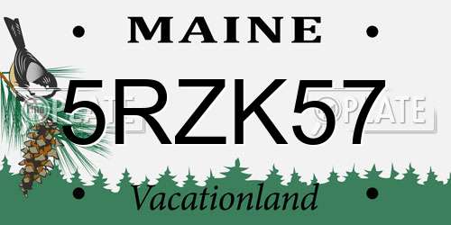 5RZK57 Maine License Plate