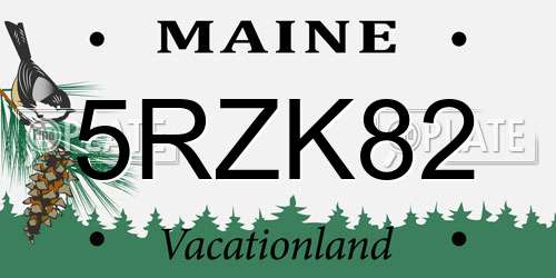 5RZK82 Maine License Plate