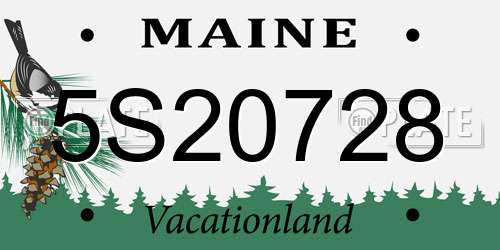 5S20728 Maine License Plate