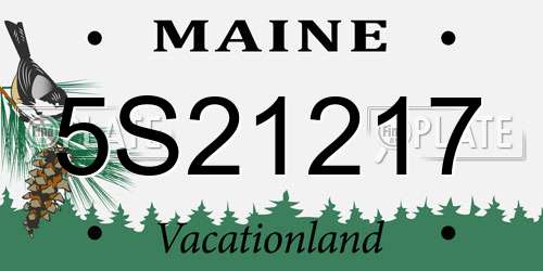 5S21217 Maine License Plate