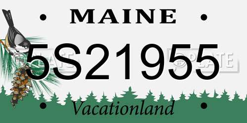 5S21955 Maine License Plate
