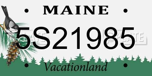 5S21985 Maine License Plate
