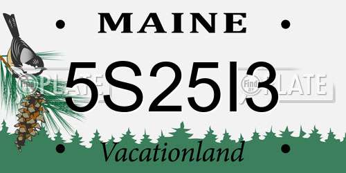 5S25I3 Maine License Plate