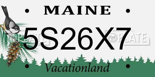 5S26X7 Maine License Plate