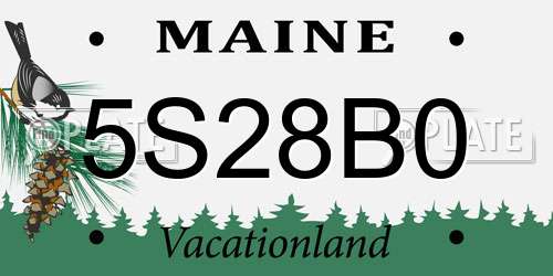 5S28B0 Maine License Plate