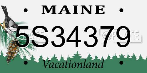 5S34379 Maine License Plate