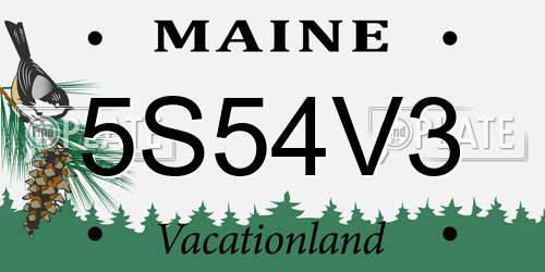 5S54V3 Maine License Plate