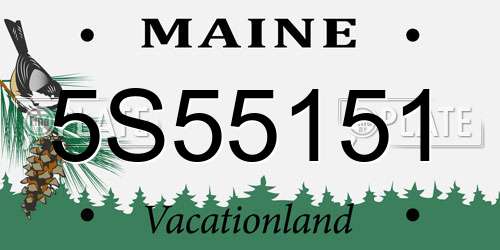 5S55151 Maine License Plate