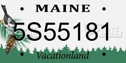 5S55181 Maine License Plate