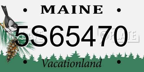 5S65470 Maine License Plate