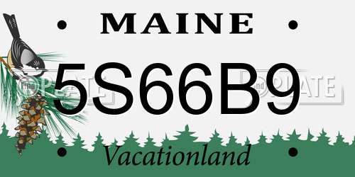 5S66B9 Maine License Plate