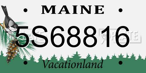 5S68816 Maine License Plate