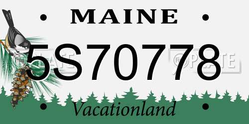 5S70778 Maine License Plate