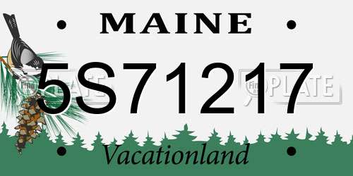 5S71217 Maine License Plate
