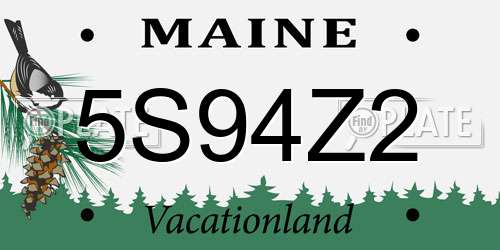 5S94Z2 Maine License Plate