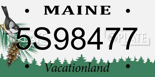 5S98477 Maine License Plate