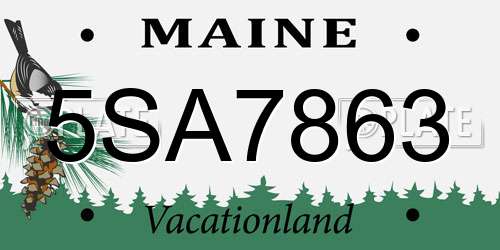 5SA7863 Maine License Plate