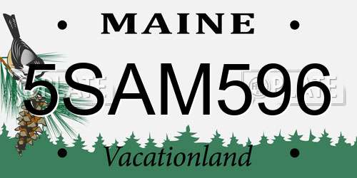 5SAM596 Maine License Plate