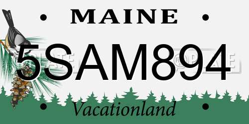 5SAM894 Maine License Plate