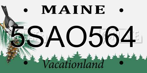 5SAO564 Maine License Plate