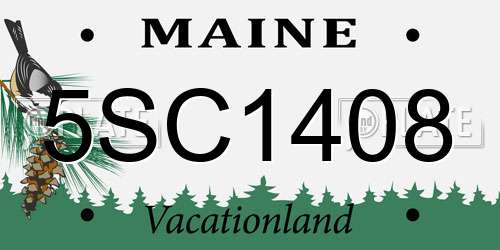 5SC1408 Maine License Plate