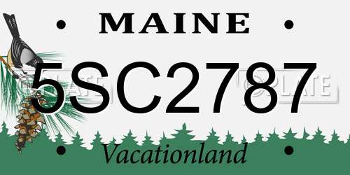 5SC2787 Maine License Plate