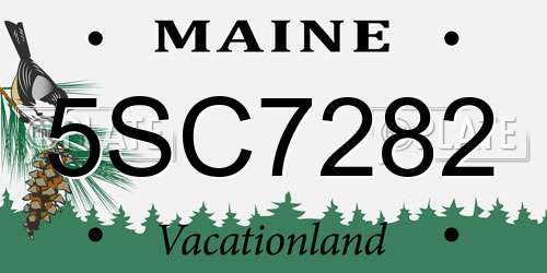 5SC7282 Maine License Plate