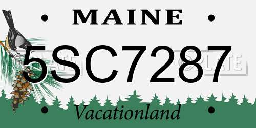 5SC7287 Maine License Plate