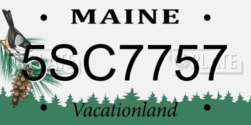 5SC7757 Maine License Plate