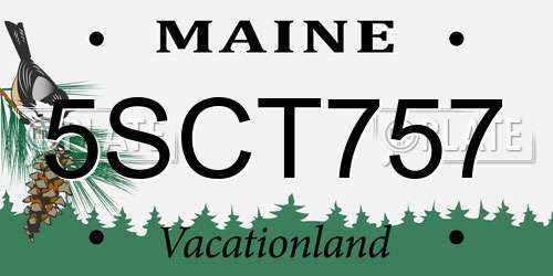 5SCT757 Maine License Plate