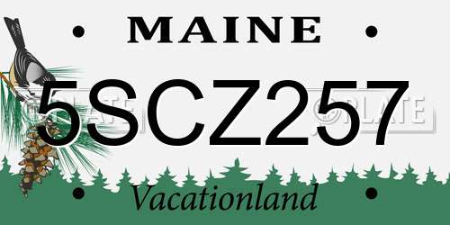 5SCZ257 Maine License Plate
