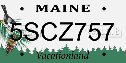 5SCZ757 Maine License Plate