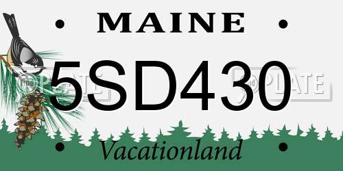 5SD430 Maine License Plate