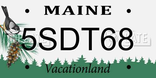 5SDT68 Maine License Plate