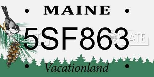5SF863 Maine License Plate