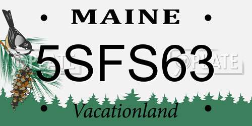 5SFS63 Maine License Plate