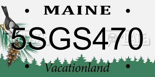 5SGS470 Maine License Plate