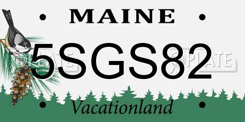5SGS82 Maine License Plate