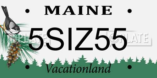 5SIZ55 Maine License Plate
