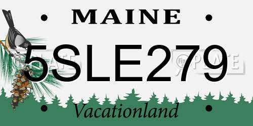 5SLE279 Maine License Plate