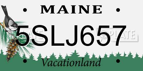 5SLJ657 Maine License Plate